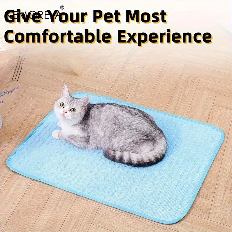 Summer Cooling Dog Bed Mat With Breathable Fiber Fabric