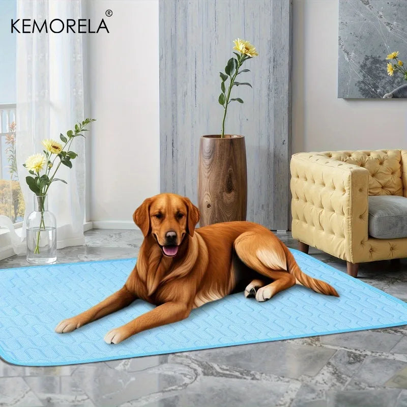 Summer Cooling Dog Bed Mat With Breathable Fiber Fabric