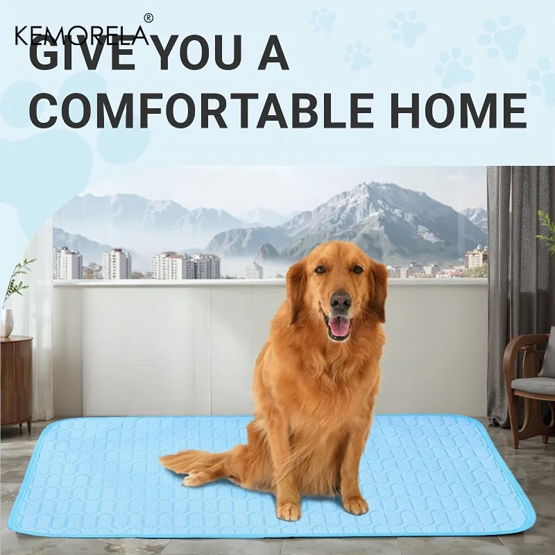 Summer Cooling Dog Bed Mat With Breathable Fiber Fabric