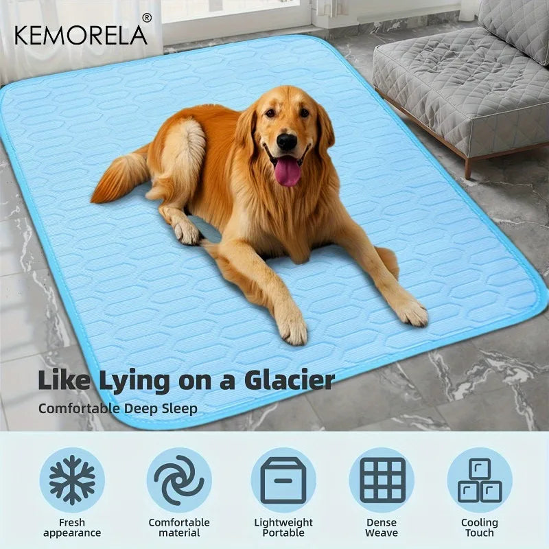 Summer Cooling Dog Bed Mat With Breathable Fiber Fabric